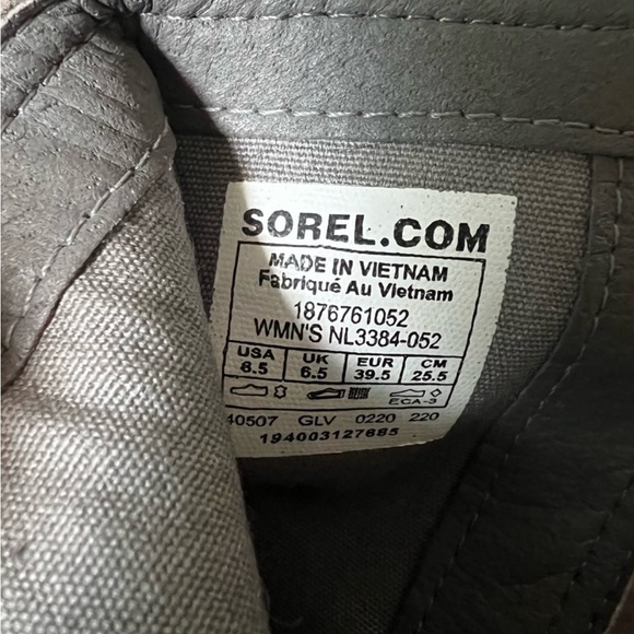 SOREL Cate Cut Out Booties 8.5 Waterproof Suede Ankle Boots #NL3384-052 Gray - Picture 5 of 5